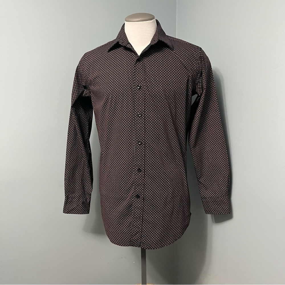 SCOTCH & SODA Amsterdam Men's Black Patterned Shirt size 16.5